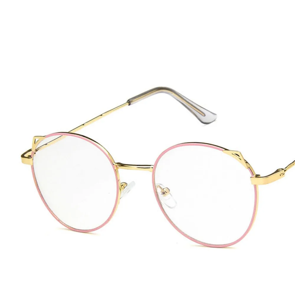 Новинка кошачий глаз ухо круглый новые женские ретро очки прозрачные металлическая оправа для очков серебряные золотые очки оправа очки