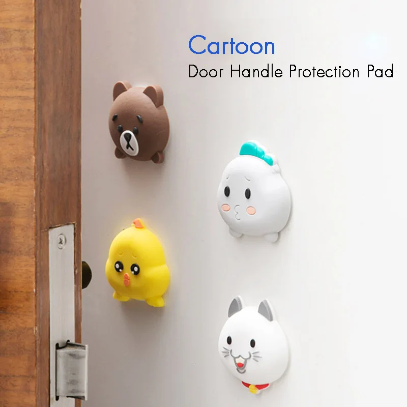 

Vanzlife cartoon wall anti-collision stickers pad back door handle protection mat door lock mute crash shock pad, 4pcs a lot