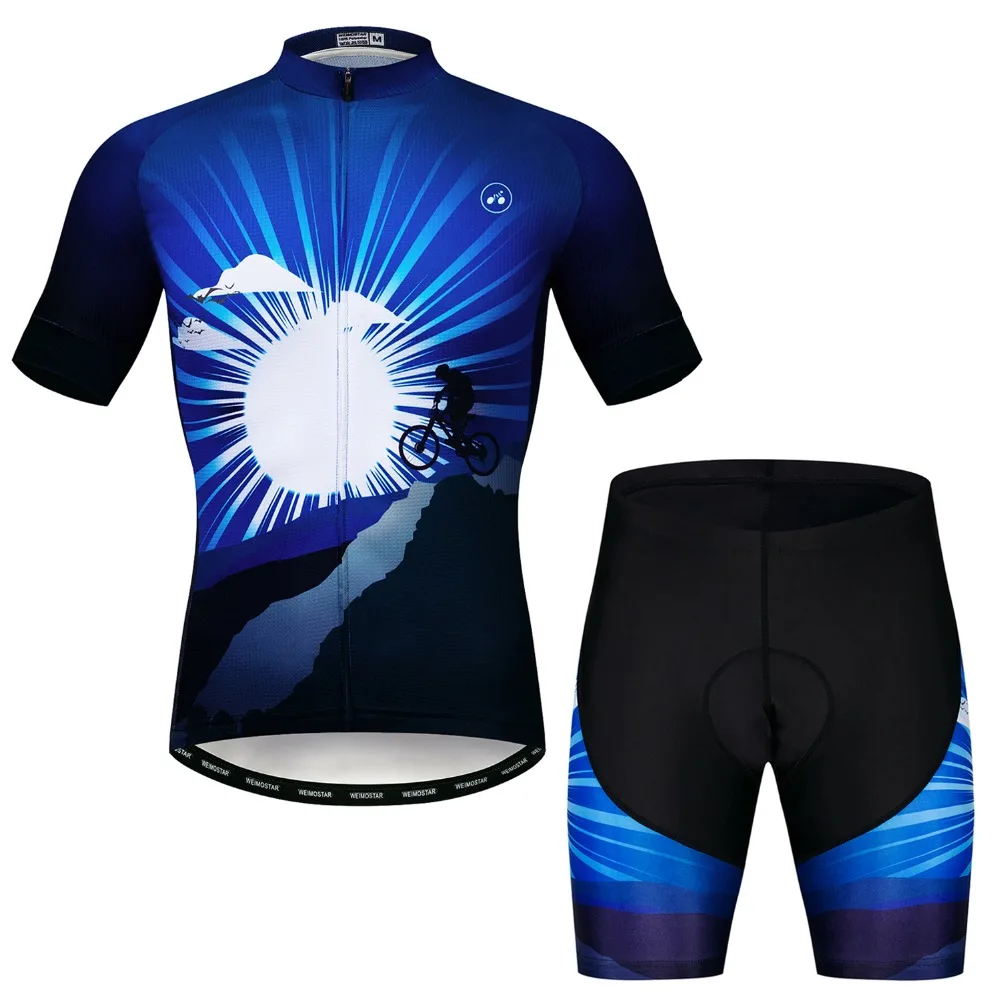 

2018 Pro Team Summer Cycling Jersey Sets Men Short Sleeve MTB Cycling Clothing Bicycle Bike Clothes Maillot Ropa Ciclismo Blue