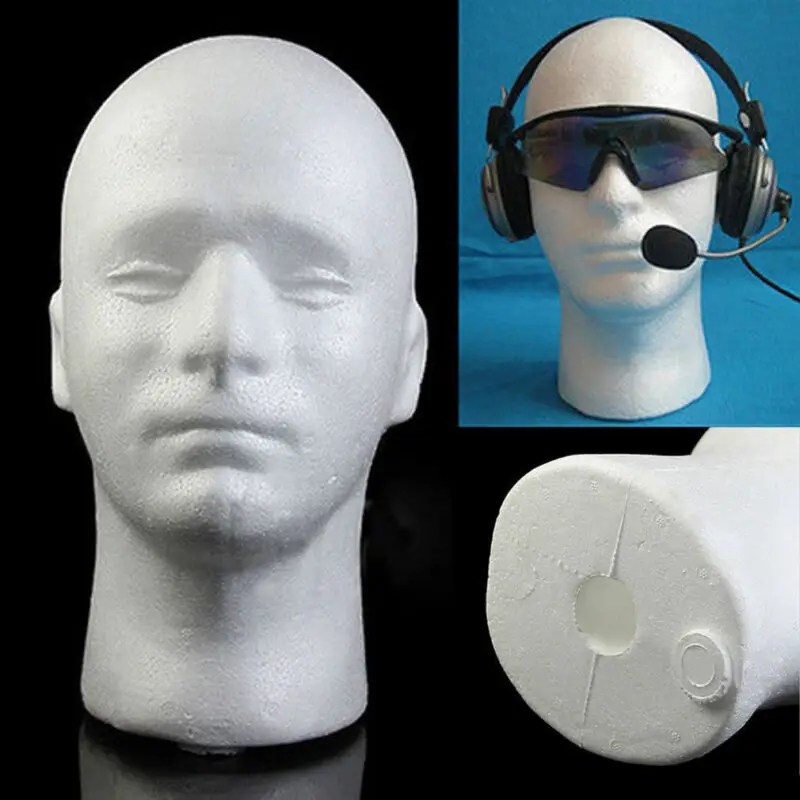 

POLYSTYRENE FOAM MANNEQUIN DISPLAY HEAD MALE FEMALE SWAN UNISEX NECK