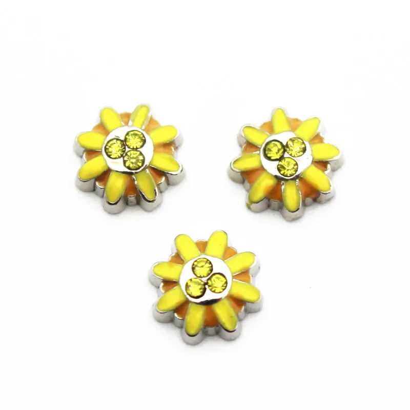 

New Arrive 10pcs/lot silver Alloy flower floating charms living glass floating pendant lockets charms