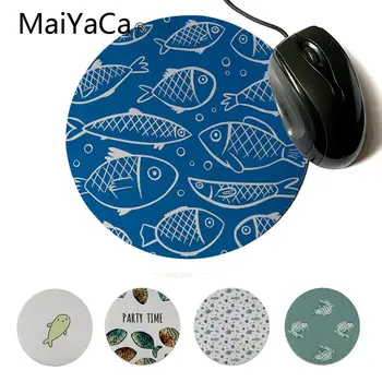 

MaiYaCa Cool New Cute watercolor cartoon fish DIY Design Pattern Game mousepad Custom Design Gaming Computer Round Mouse pads
