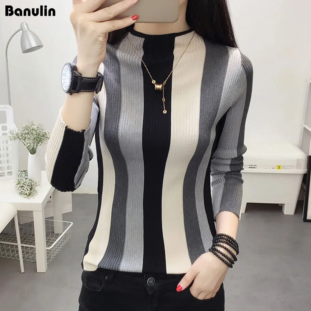 Winter Sweaters Women 2018 Fashion Jumpers Korean hit color Pullovers Knitting Pullovers Thick Christmas Sweater pull femme Sweaters