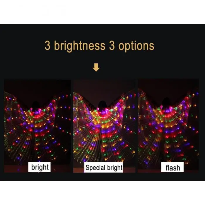 Светодиодный светильник для танцев с крыльями, костюмы на Хэллоуин, сценическая одежда для взрослых E2S