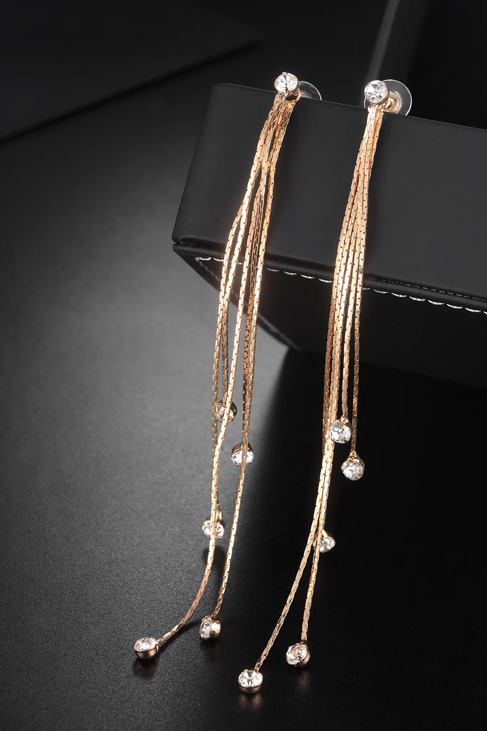 Jiayiqi 2017 Brand New Fashion Rhinestone Crystal Drop Earring Statement Dangle Long Tassel Earrings Pendientes Summer Style