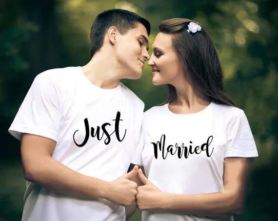 

Sugarbaby Just Married mr and mrs Shirts Couple t shirt Wedding Gift Just Married shirt Honeymoon shirts Short Sleeve Tops