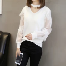 Korean Knitted Sweater Halter Tops 2018 Spring Autumn Lace Patchwork Chiffon Long Sleeve Women Sweaters & Pullovers Pull Femme Korean Knitted Sweater Halter Tops 2018 Spring Autumn Lace Patchwork Chiffon Long Sleeve Women Sweaters & Pullovers Pull Femme