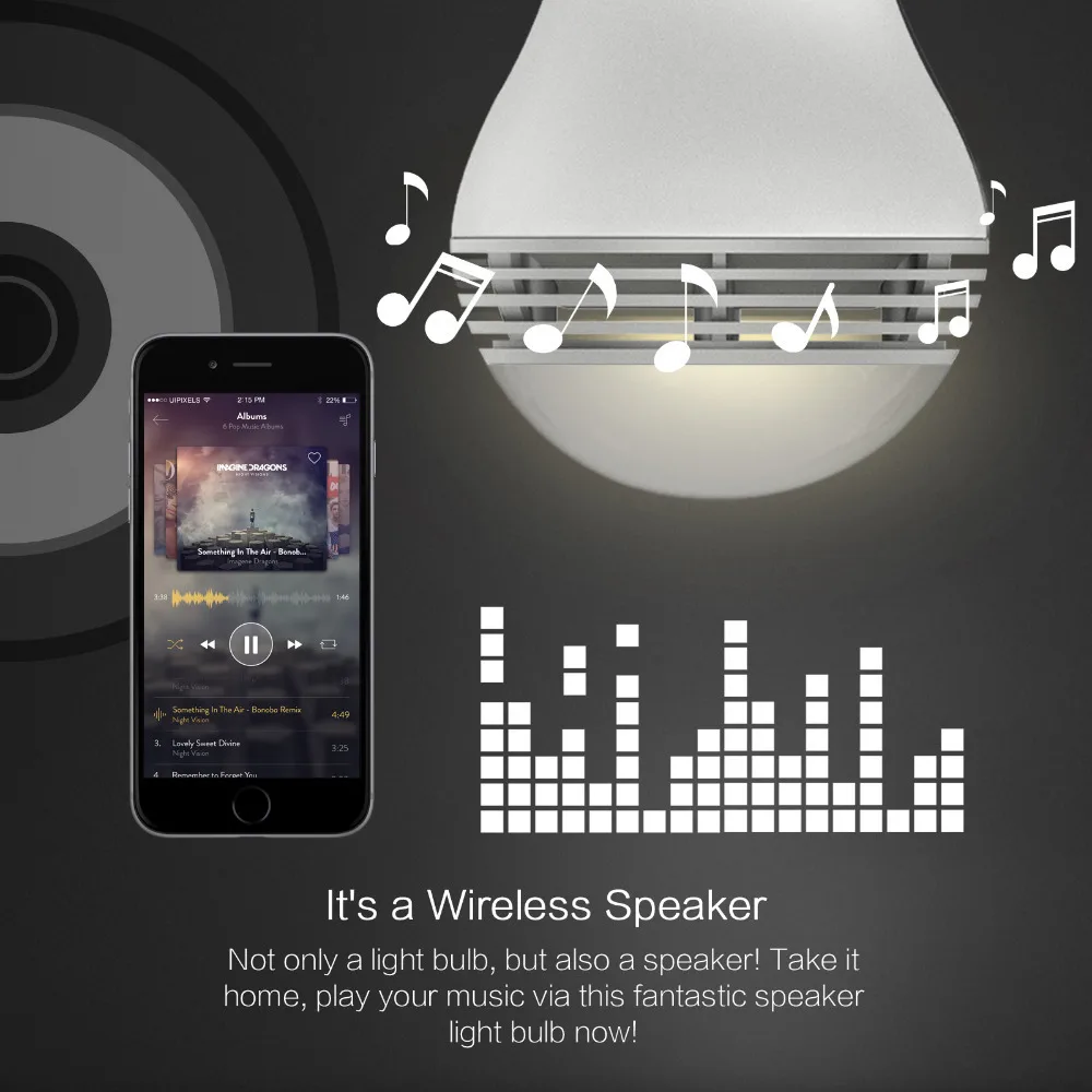 font b Smart b font LED Bulb Bluetooth Speaker LED Wireless Music Player with APP