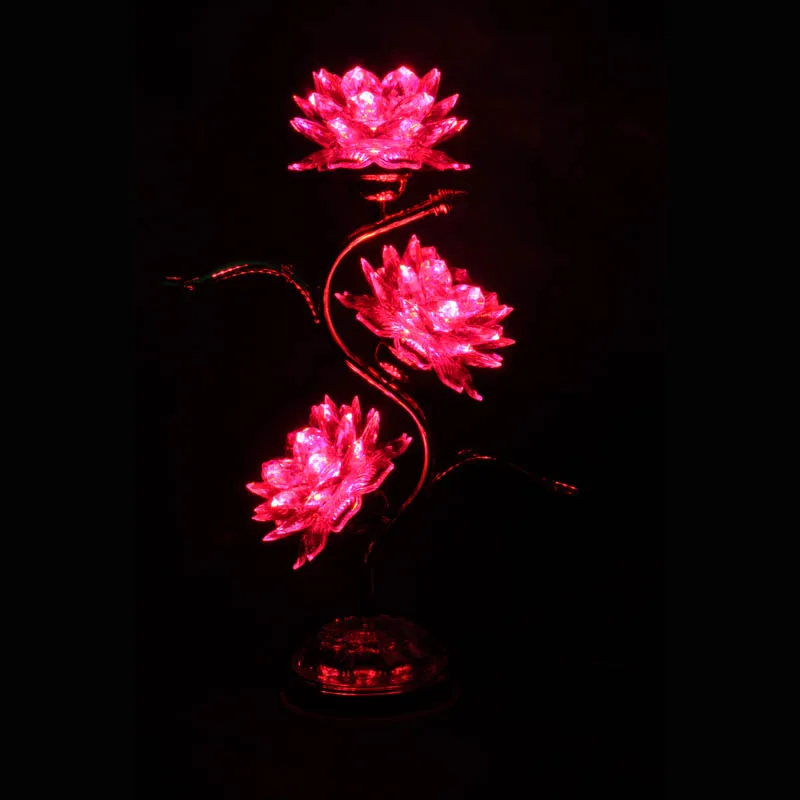 Buddhist supplies LED lotus lamp three colorful lotus lamp seven color