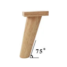 4Pieces/Lot H:15.5CM Diameter:3.5-5cm Rubber Wood 75degree Nordic Oblique Sofa Legs Solid Wood TV Cabinet Table Foots