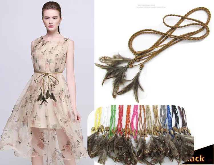 Ремень женский Плетеный с перьями в стиле ретро|belts for women dresses|belts womendesigner belts |