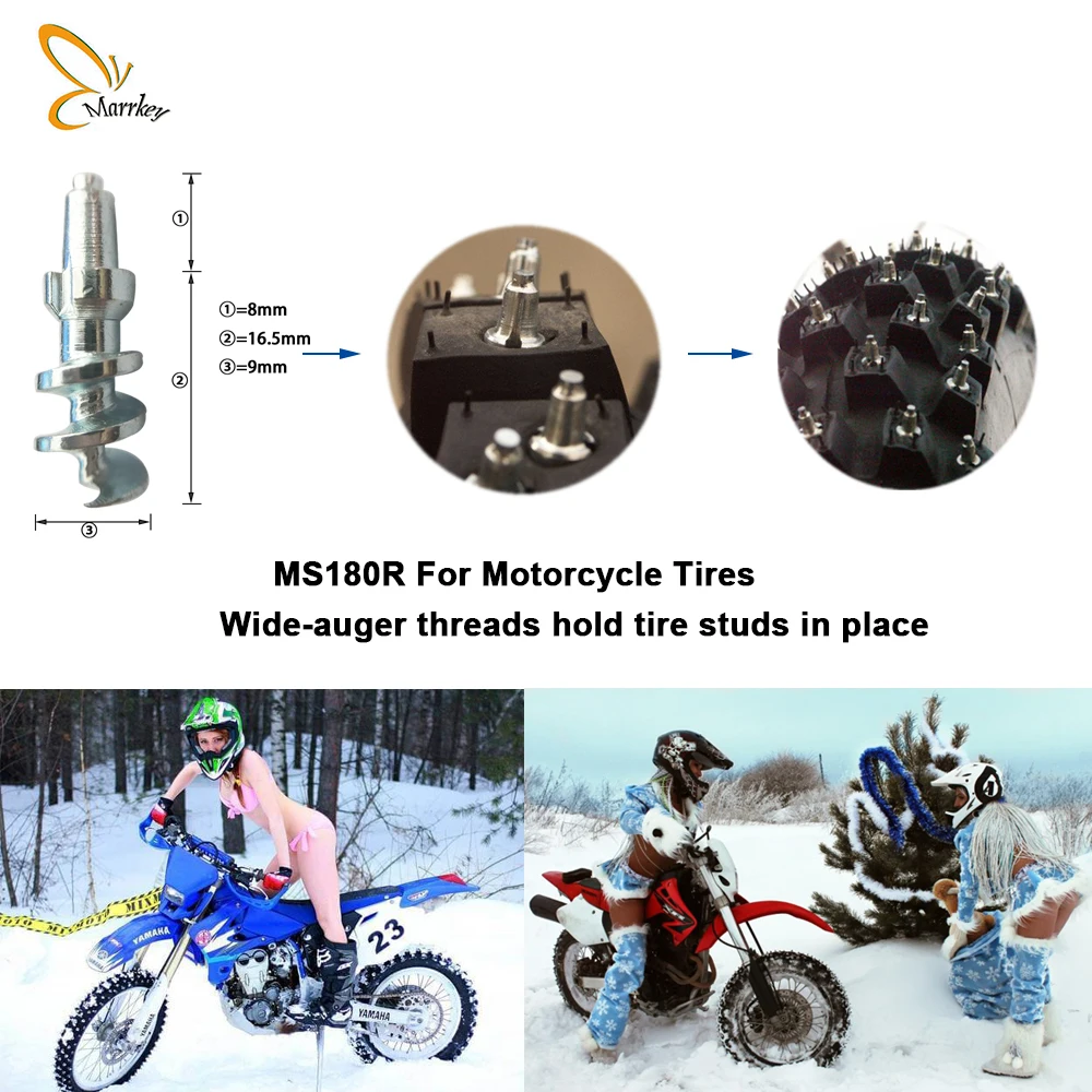 Marrkey 50 шт. MS180R 24 5 мм Винтовые Шипы/шипы для шин внедорожников грузовиков ATV/UTV