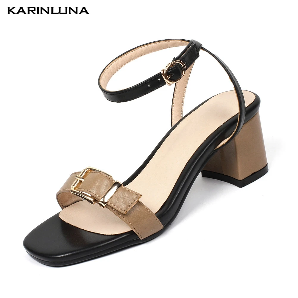 

Karinluna hot sale big sizes 32-44 new elegant ankle-strap women shoes woman summer party sandals