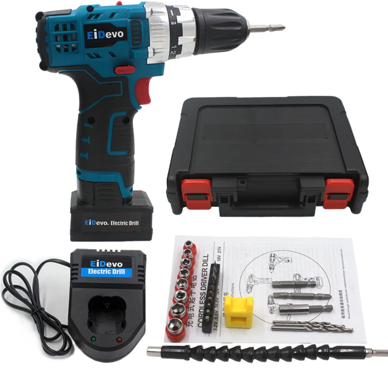 

25V Electric Cordless Screwdriver Rechargeable Drill with bits flexible connector screw nuts cordless drill electric power tools