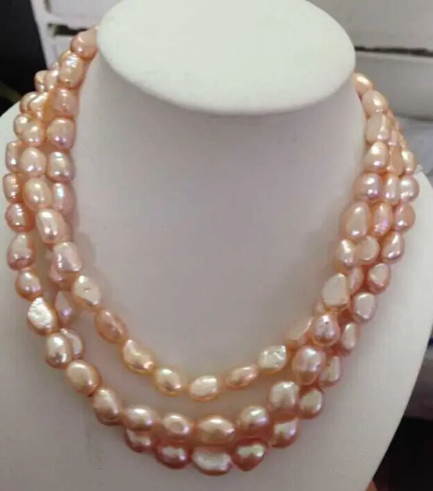 

gorgeous natural 12-13mm south sea pink purple pearl necklace 48inch14KGP