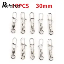 Relefree 10 шт. подшипник ствола поворотный кольцевой замок защелкивающиеся зажимы рыболовные соединители#2