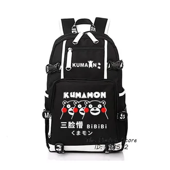 

Japanese Mascot Kumamon Kawaii School Bags for Girls Canvas Women Backpack Large Capacity Laptop Backpack Mochila Feminina