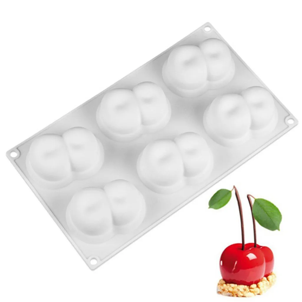 

1Pcs Double Cherry Shape Silicone Mousse Cake Mold Decorating 6 sets of Cherry Cake Mold Baking Mould DIY L611