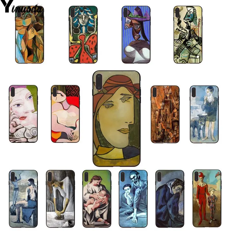 Yinuoda Pablo Picasso мягкий силиконовый черный чехол для телефона Apple iPhone 8 7 6 6S Plus X XS MAX 5 5S SE