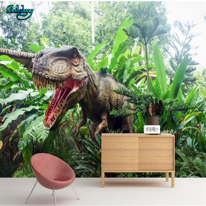 

beibehang Large Custom Nonwovens Wallpaper Fresco Dinosaur 3D Lounge Sofa TV Bedroom Background Wall