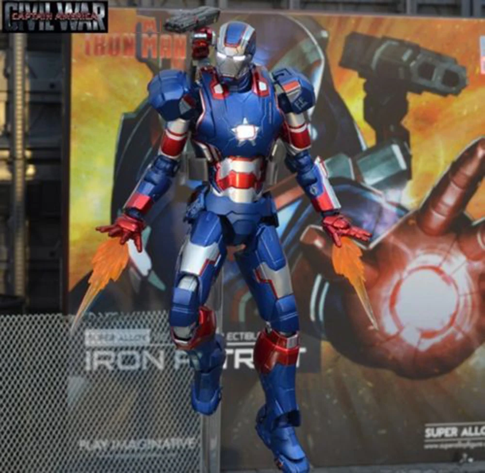 

1:12 Diecast Play Imaginative Super Alloy Iron Man 3 Steel Patriot Figure Model for Collection