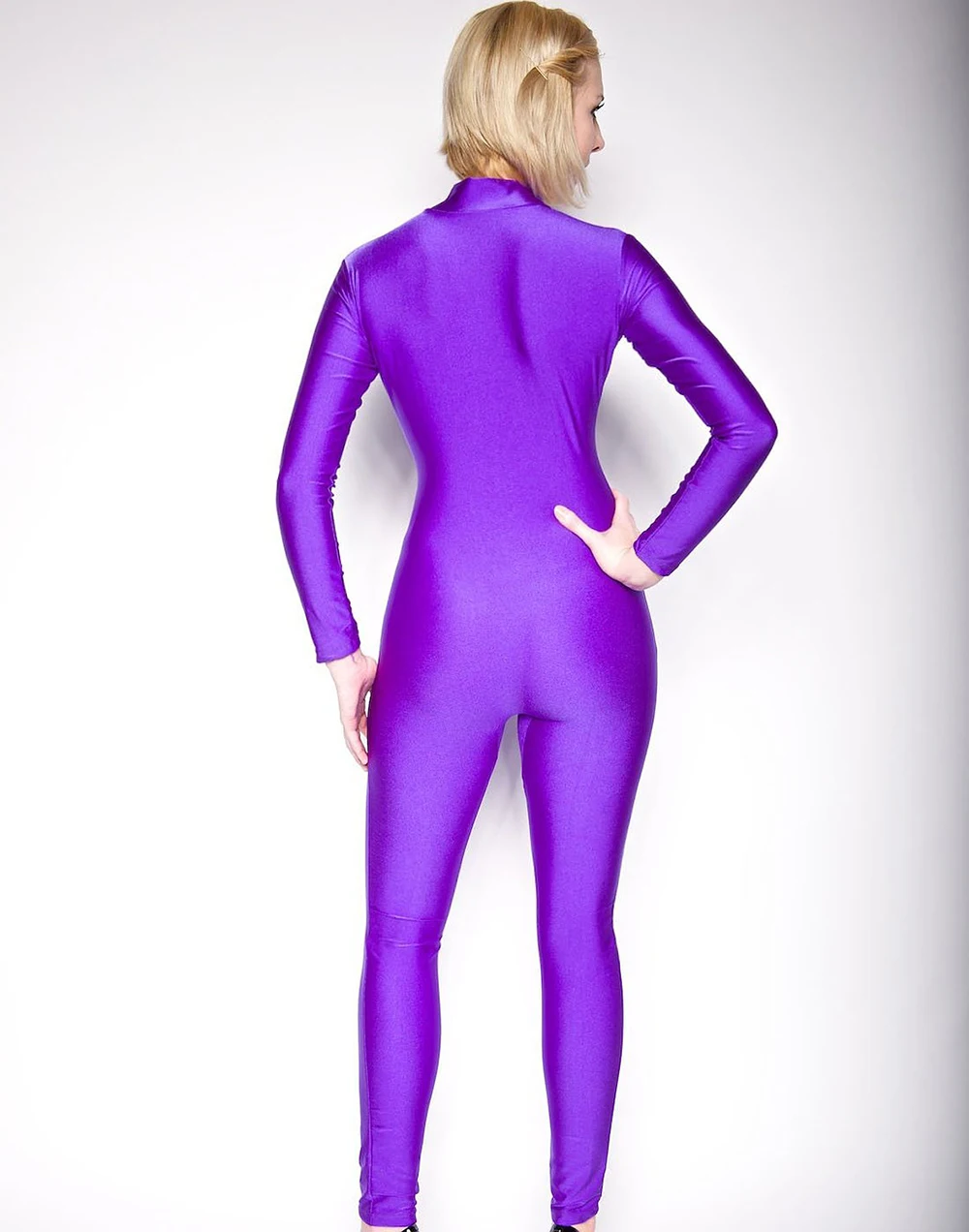 SPEERISE Взрослый Темно-Синий лайкра спандекс облегающий гимнастический костюм полный тело с длинным рукавом для женщин водолазка Zentai балет латинский танец одежда