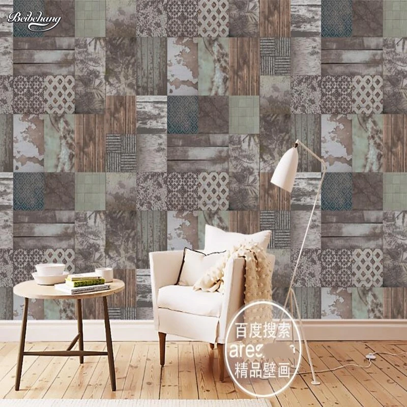 beibehang Custom large fresco modern European style nostalgic personality worn collage retro backdrop nonwovens wallpaper 80pcs pack vintage decor scrapbooking materials paper combo kit diy junk journal collage photo album retro stationery supplies