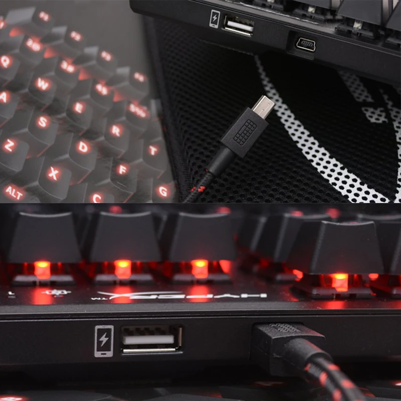 Механическая клавиатура Kingston HyperX сплав FPS с usb портом для зарядки прочная