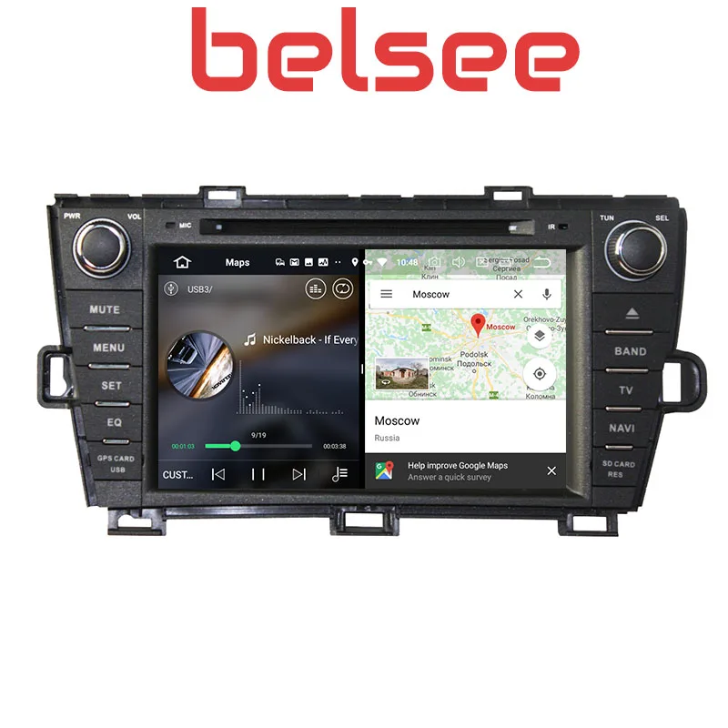 Excellent Belsee 2 Din 4GB 8" IPS Screen Android 8.0 Car Radio Stereo Head Unit for Toyota Prius Right Hand Drive 2009 2010 2011 2012 2013 3