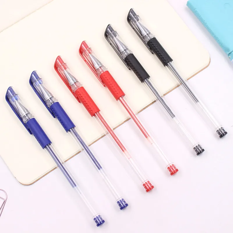5Pcs 0.5mm Unisex Gel Pen Black Blue and Red Ink Very Good Writing Pen