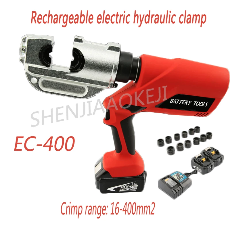 

EC-400 Charging electrohydraulic crimping tool Wire / copper / aluminum crimping pliers 18V lithium ion battery 120KN 1pc