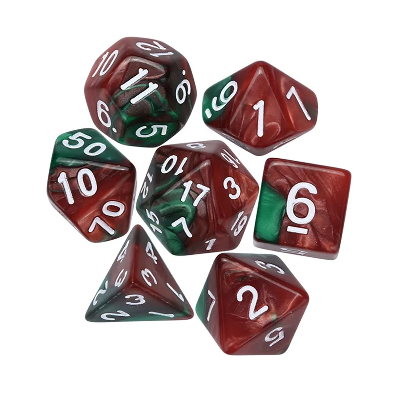 42 шт. TRPG игральные кости многогранные D4-D20 многогранные Акриловые Игральные Кости цифровые игральные кости для любителей игр TRPG#2n22