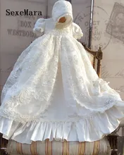 Lolita White Ivory Christening Gown Lace Sequins Baby Girls Baptism Dresses With bonnet Infant Girls Christening Dress Any Size цена Lolita White Ivory Christening Gown Lace Sequins Baby Girls Baptism Dresses With bonnet Infant Girls Christening Dress Any Size цены онлайн