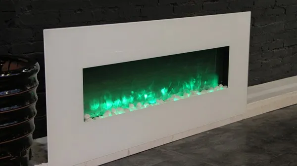 White Wall Mounted Electric Fireplace
