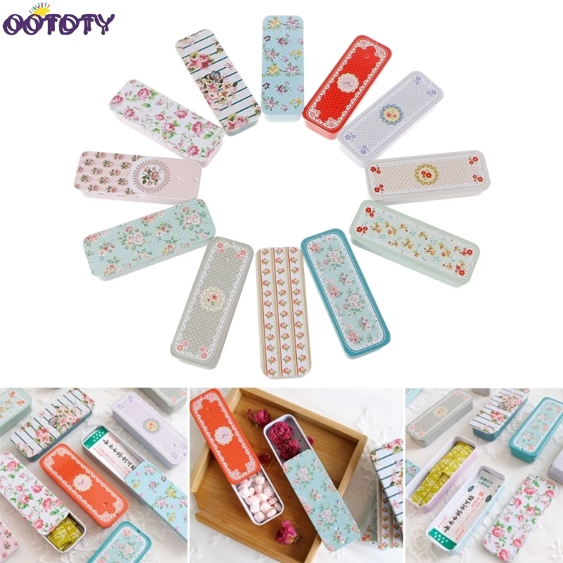 

rectangular slide cover Mini iron box xylitol storage box wedding Jewelry Pill Cases portable tin boxs container Nov