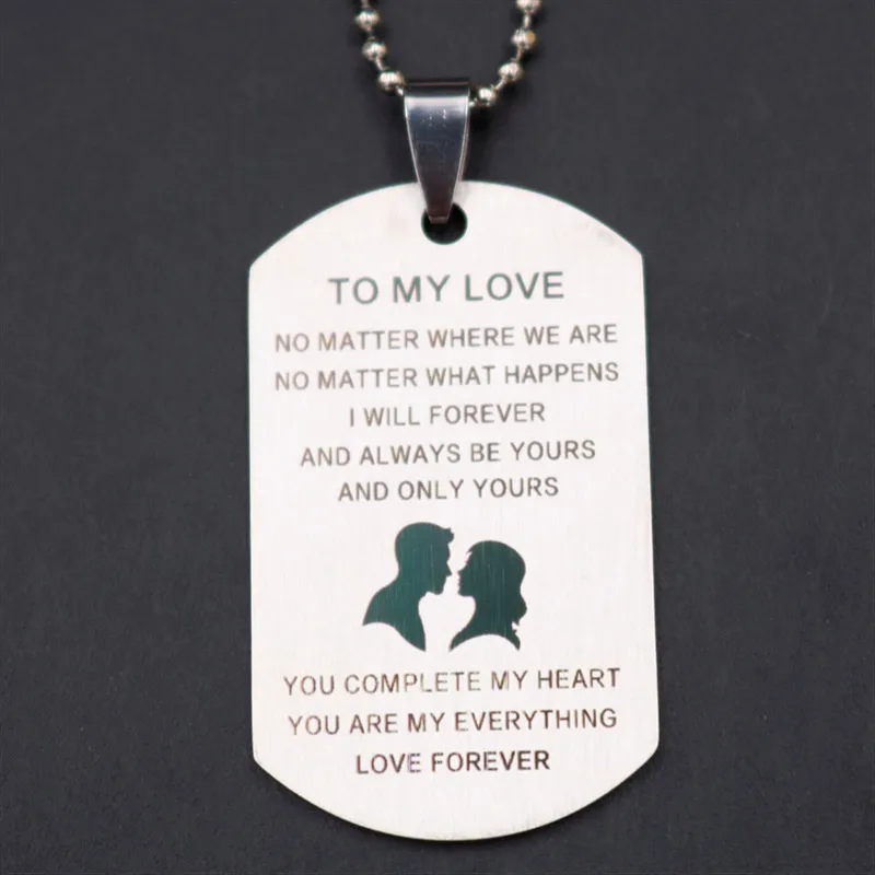WKOUD 2 шт. титановая сталь You Are My All Love Forever Tag Charm DIY парные ювелирные изделия из