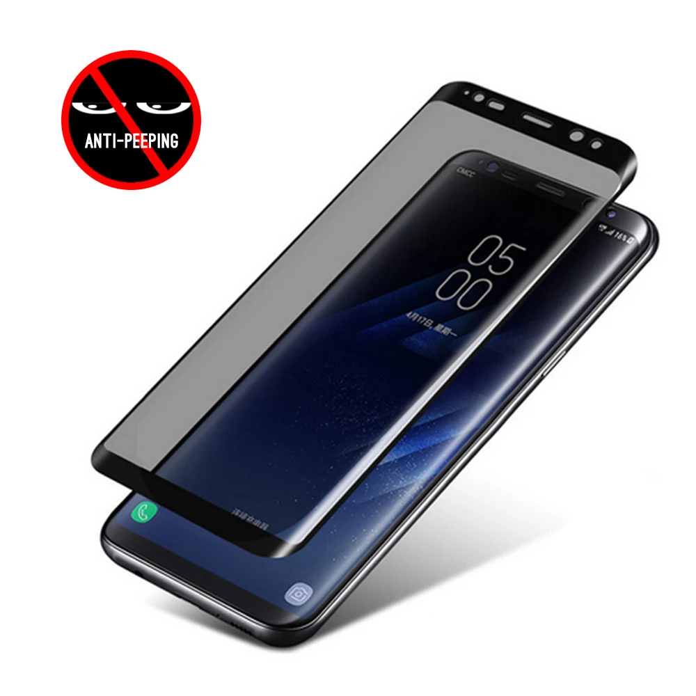 3D Full Cover Privacy Vidrio Templado Tempered Glass For Samsung Galaxy S9 S8 Plus Note 8 9