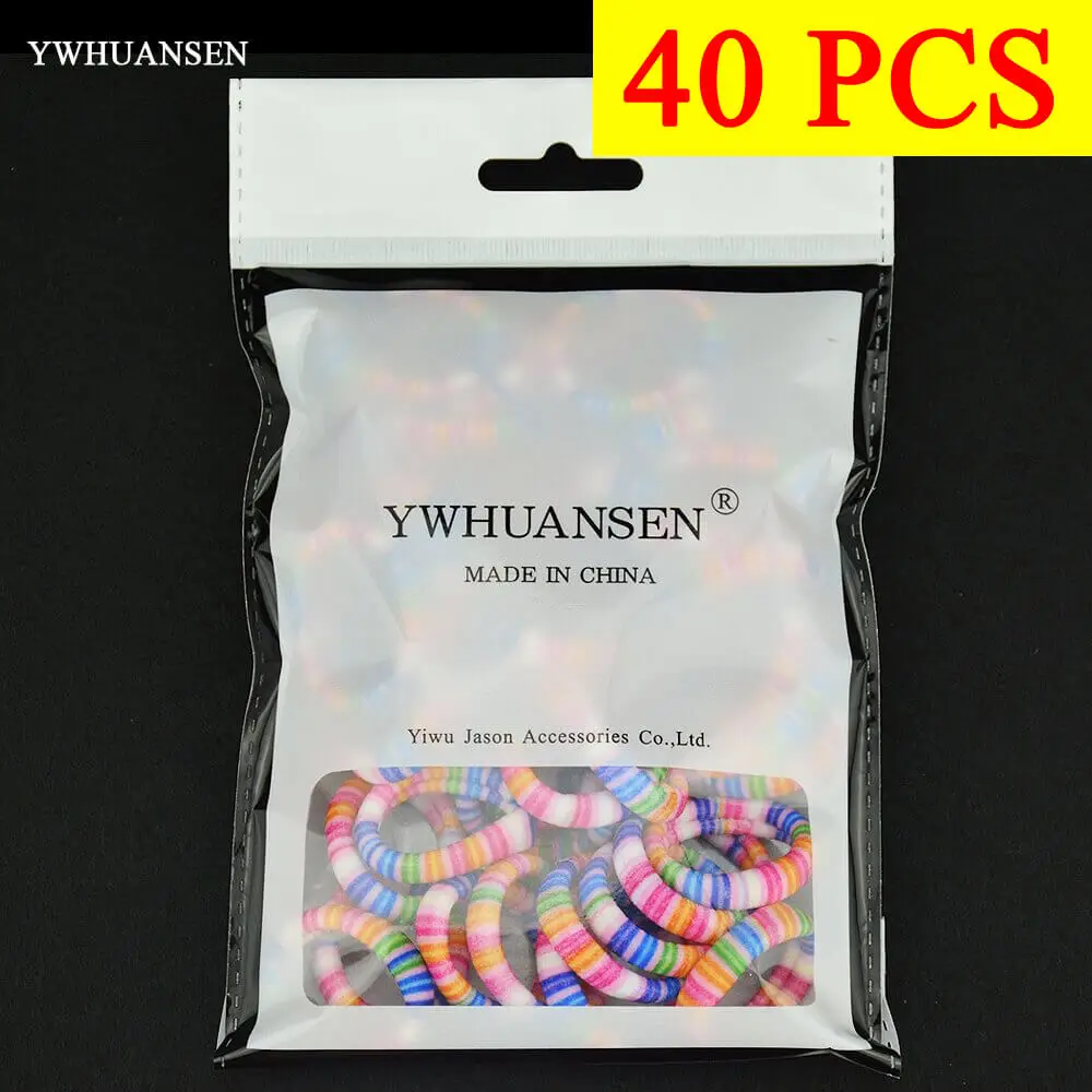 40 шт., аксессуары для волос для девочек, резинки для волос, эластичные резинки для волос, Детские резинки для волос, резинки для волос для девочек, детские аксессуары для волос - Цвет: HS090901H07
