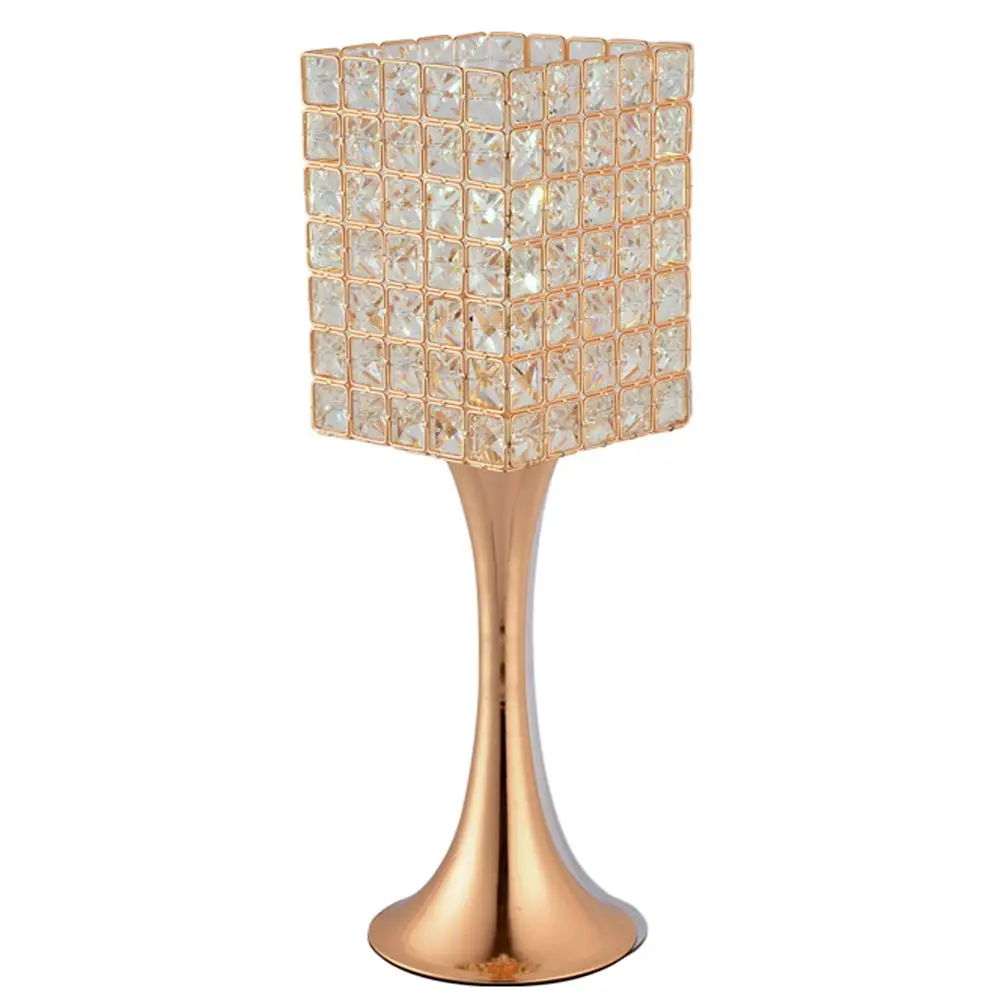 Роскошные " простой современный кристалл спальня лампа для прикроватной тумбы творческий кабинет Chrome база гостиная офисный Настольный светильник - Цвет корпуса: Золотой