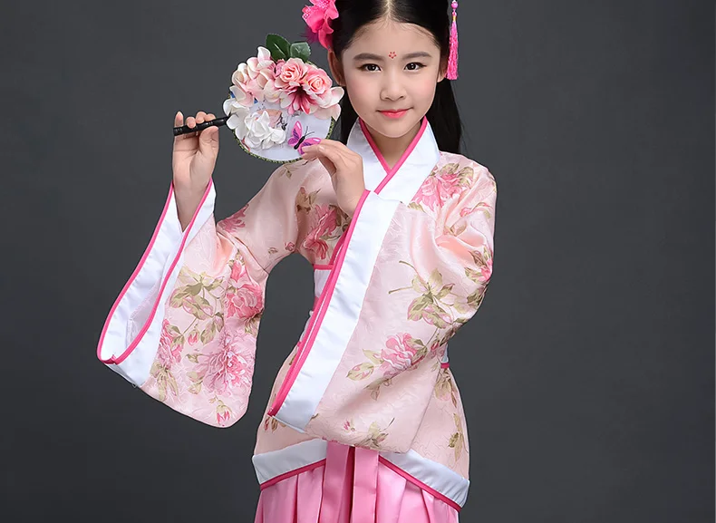 Детский традиционный костюм ханфу китайские танцевальные костюмы сценическое платье танцевальный костюм национальный костюм ханьфу