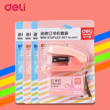 Deli мини маленький милый школьный офисный набор штапелей канцелярские принадлежности стандартный размер практичный штапельный бесплатный горячий степлер по акции
