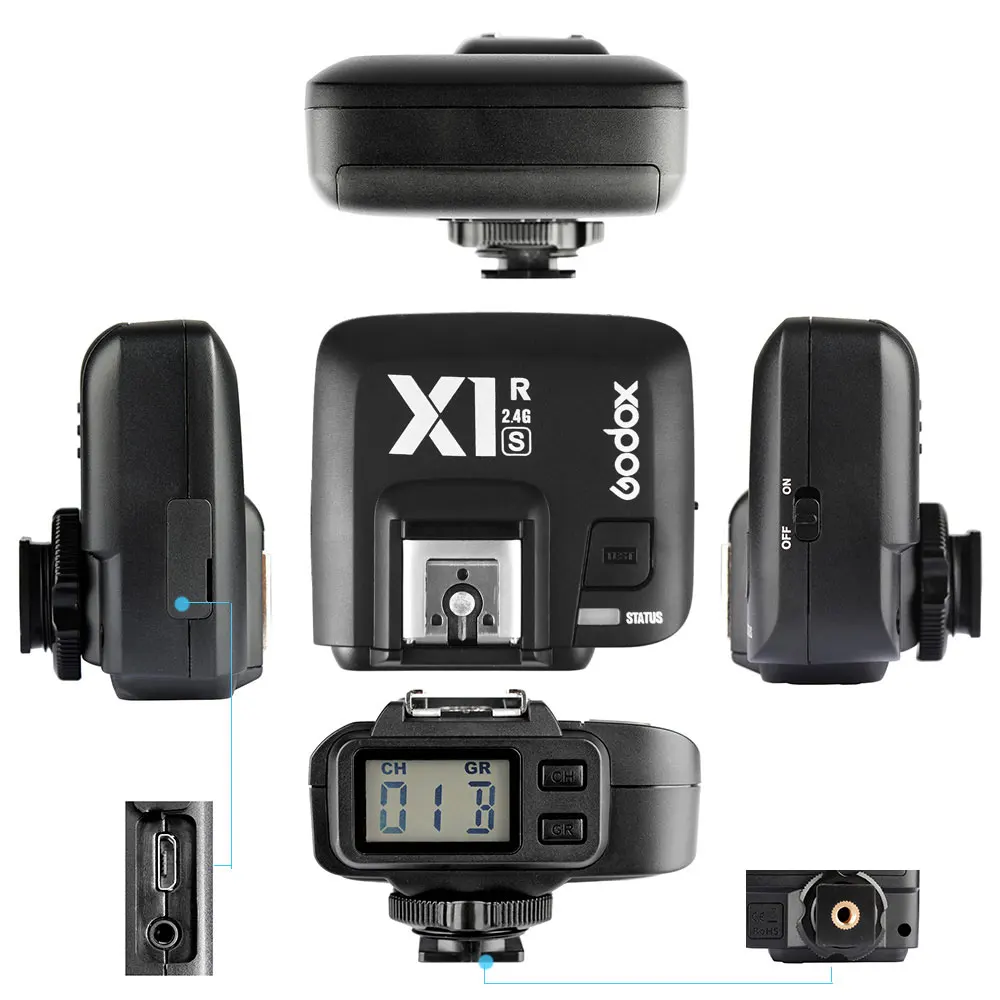 Godox X1R-C/X1R-N/X1R-S ttl 2,4G беспроводной приемник вспышки для X1T-C/N/S Xpro-C/N/S триггер Canon/Nikon/sony Dslr Speedlite