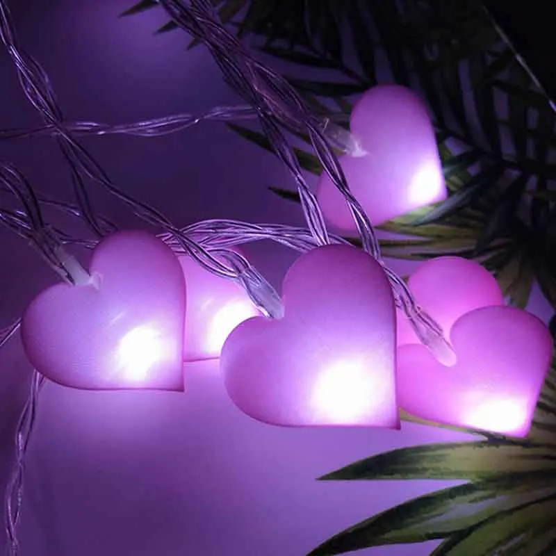 

Holiday Garland LED String Lights Heart Shape Bedroom Wedding Party Festivals Valentines Day DIY Decorations