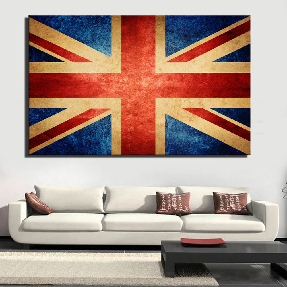British Flag Wall Art Canvas For Home Decor Large Size British Flag