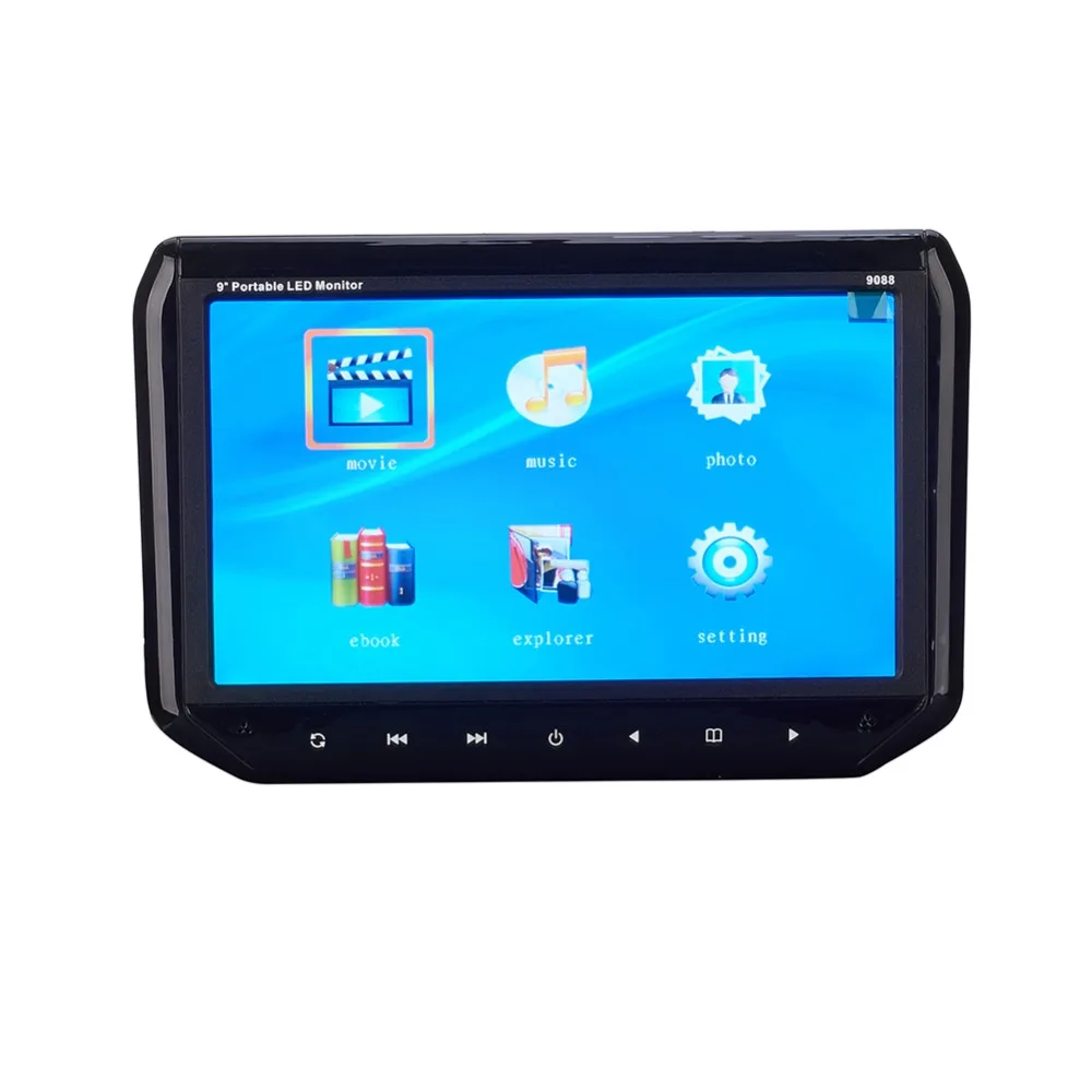 

800*480 Resolution Screen Pillow LCD Screen Car Monitor Support 1 Video Input Car Headrest Monitor