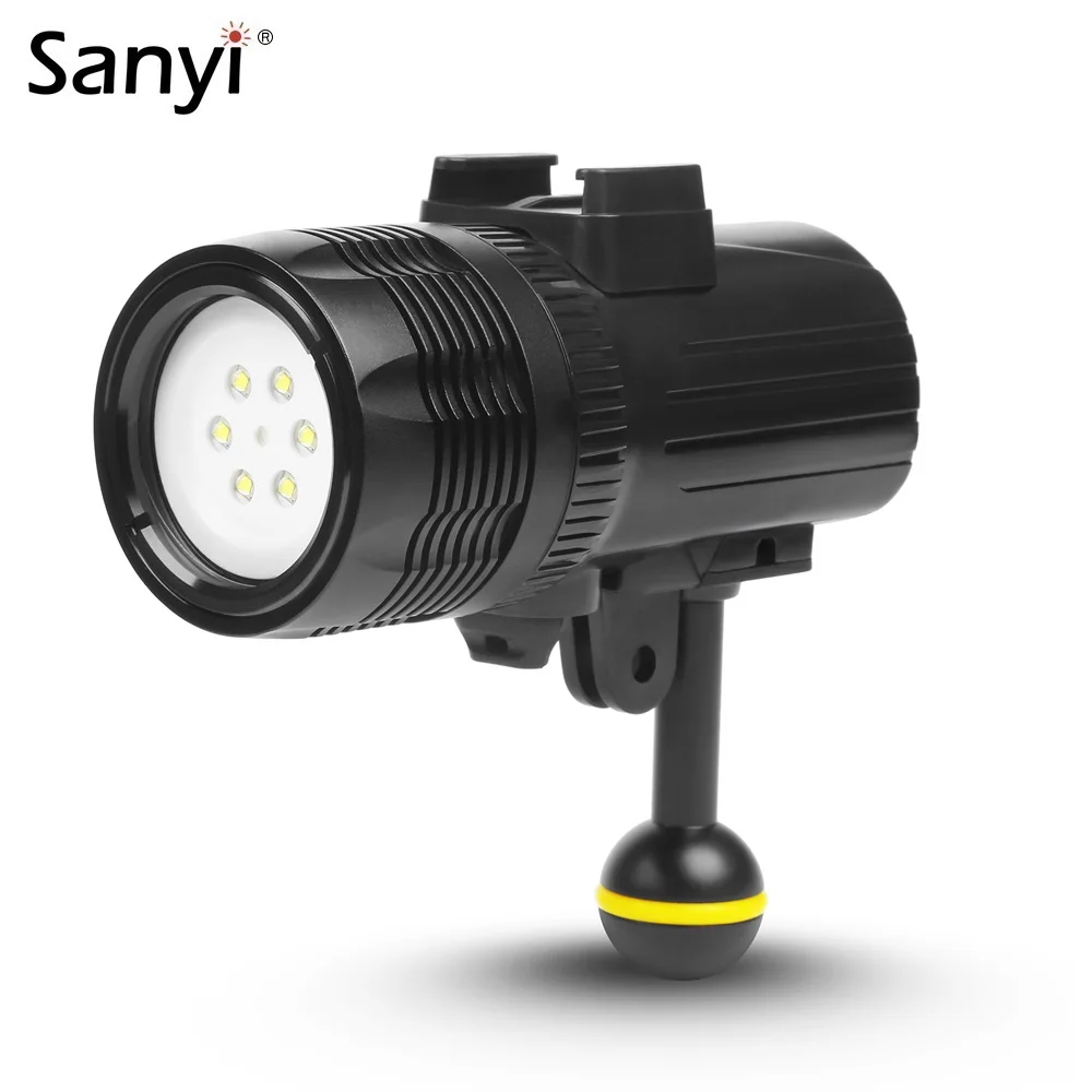 3 Modes LED Diving Flashlight 6 XML R3 LED Underwater Photography Video Flashlights 60M Torch USB Charging 18650 Diving Light