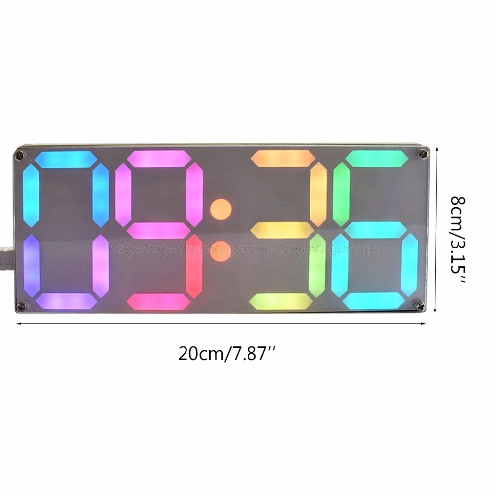 Large Inch Rainbow Color Digital Tube DS3231 Clock DIY with customizable colors Electronic Au23