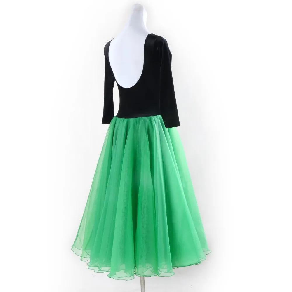 Женское бальное танцевальное платье стандарт для женщин костюмы стандартный бальный зал платье соревнование вальс черные/зеленые женские платья