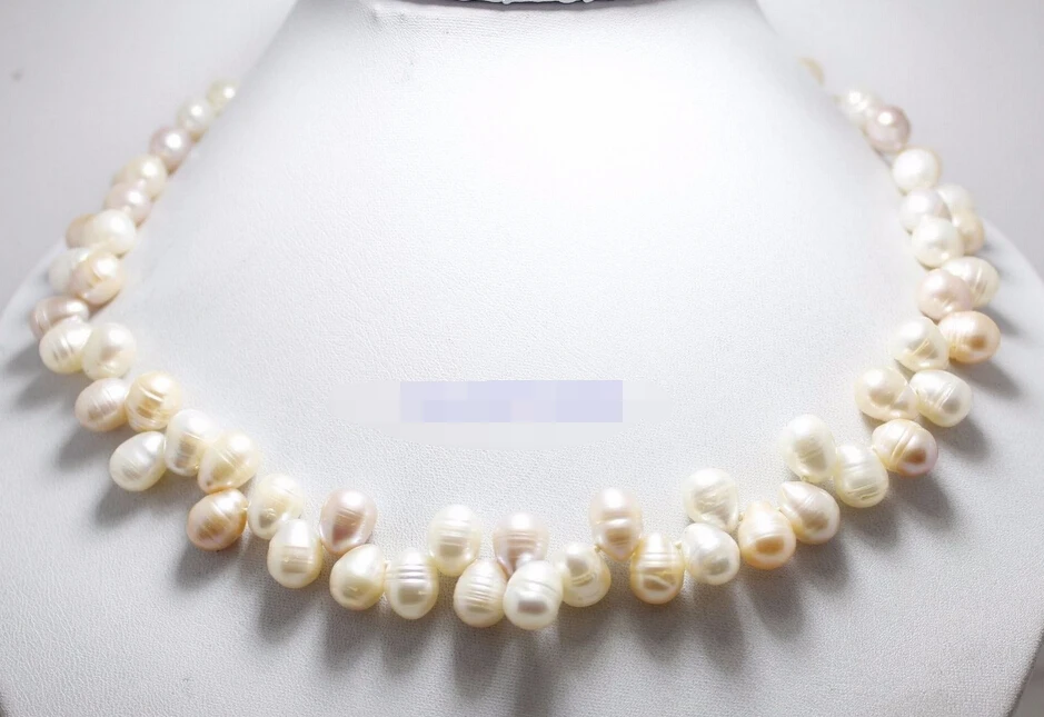 

ddh003806 10mm natural white pink lilac growth pearl teardrop beads handmade necklace