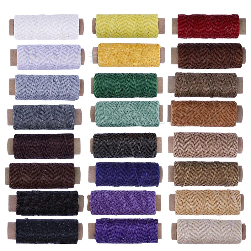

24pcs/bag 50m 150D Sewing Threads Leather Sewing Wax Threads DIY Hand Stitching Cord Leather Tools Knitting Craft